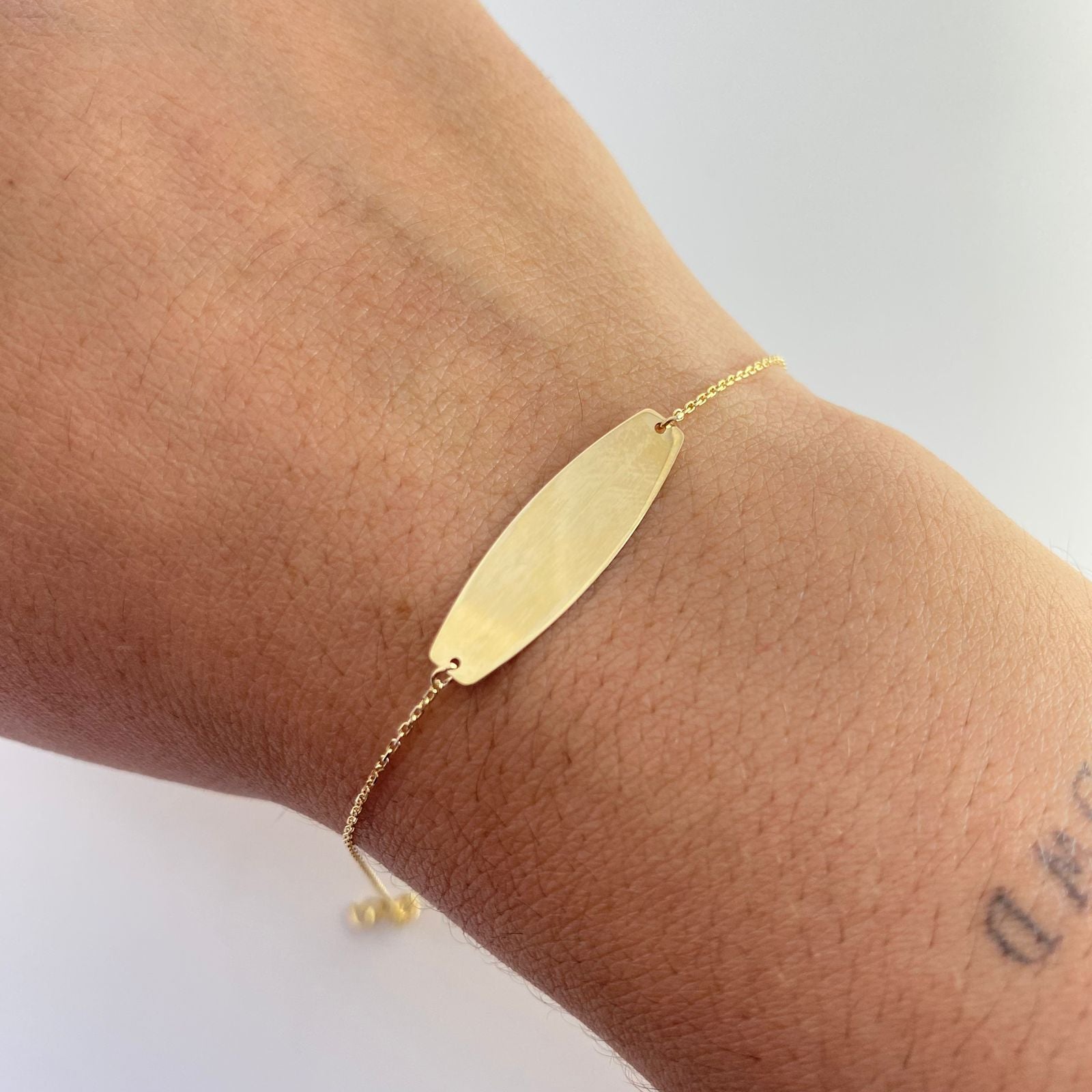 Pulso It placa lisa aro segudido Oro amarillo 18k +3 / 1,3 Gr / 18 Cm